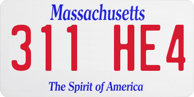 MA license plate 311HE4