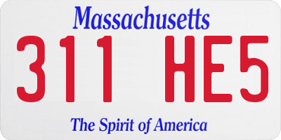 MA license plate 311HE5