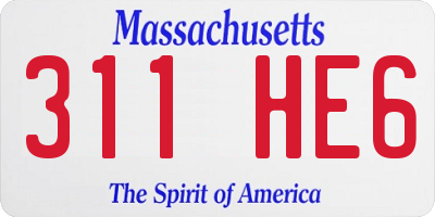 MA license plate 311HE6