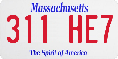 MA license plate 311HE7