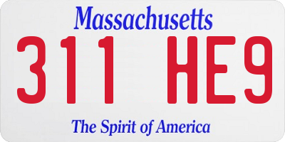 MA license plate 311HE9