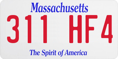 MA license plate 311HF4