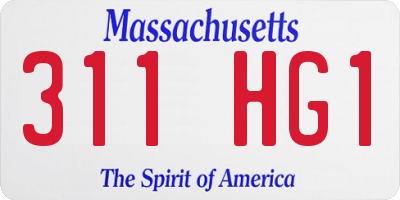 MA license plate 311HG1