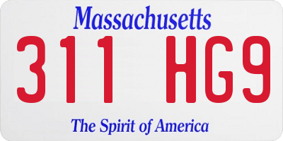 MA license plate 311HG9
