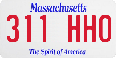 MA license plate 311HH0