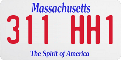 MA license plate 311HH1