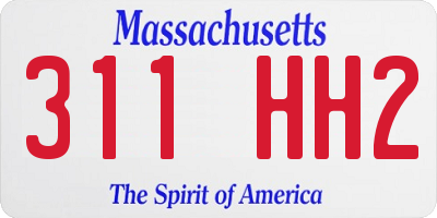 MA license plate 311HH2