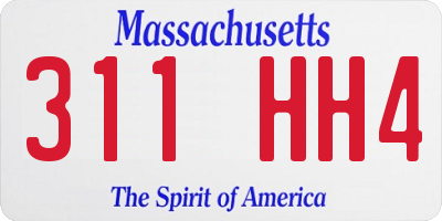 MA license plate 311HH4