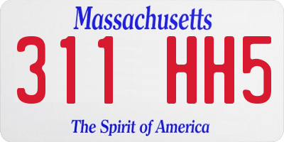 MA license plate 311HH5