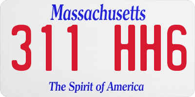 MA license plate 311HH6