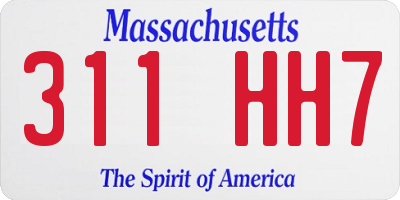 MA license plate 311HH7