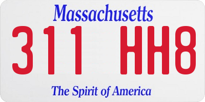 MA license plate 311HH8