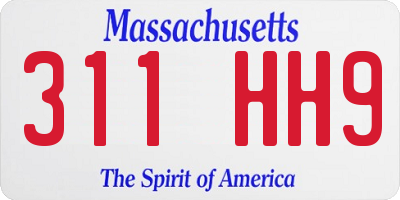MA license plate 311HH9