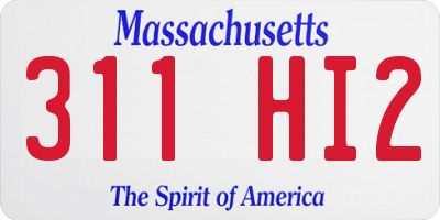 MA license plate 311HI2