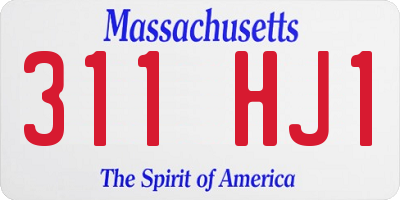 MA license plate 311HJ1