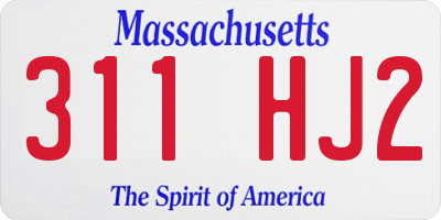 MA license plate 311HJ2