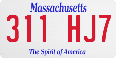 MA license plate 311HJ7