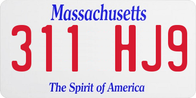 MA license plate 311HJ9