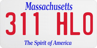 MA license plate 311HL0