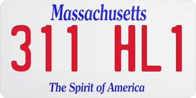 MA license plate 311HL1