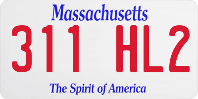 MA license plate 311HL2