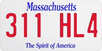 MA license plate 311HL4