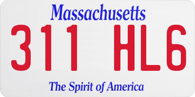 MA license plate 311HL6