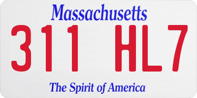 MA license plate 311HL7