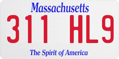 MA license plate 311HL9