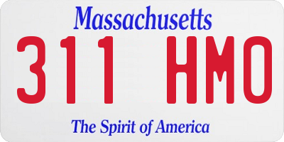 MA license plate 311HM0