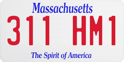 MA license plate 311HM1