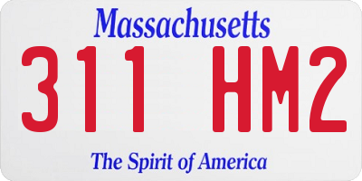 MA license plate 311HM2
