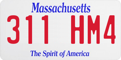 MA license plate 311HM4