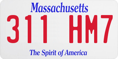 MA license plate 311HM7