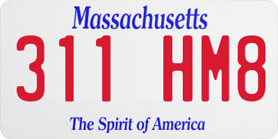 MA license plate 311HM8