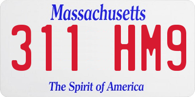 MA license plate 311HM9