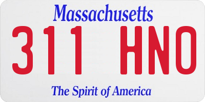 MA license plate 311HN0