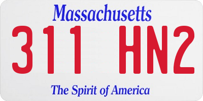 MA license plate 311HN2