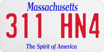 MA license plate 311HN4