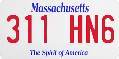 MA license plate 311HN6