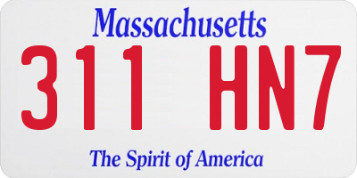 MA license plate 311HN7