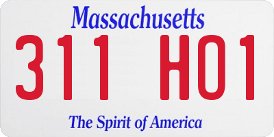 MA license plate 311HO1