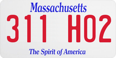MA license plate 311HO2