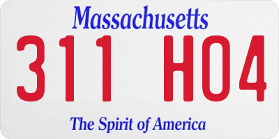 MA license plate 311HO4