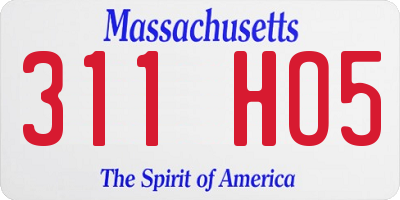 MA license plate 311HO5