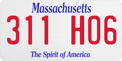 MA license plate 311HO6