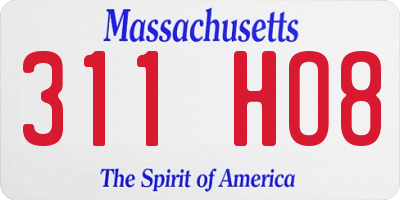 MA license plate 311HO8