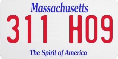 MA license plate 311HO9