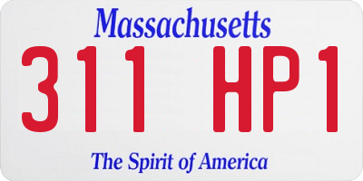 MA license plate 311HP1