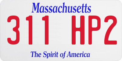 MA license plate 311HP2
